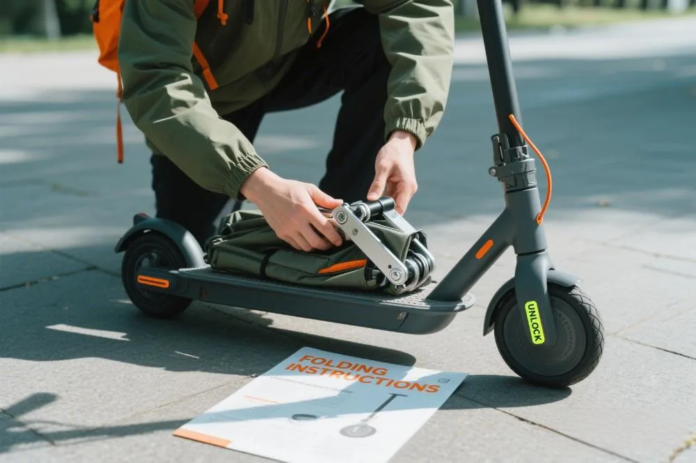 How to fold electric scooter