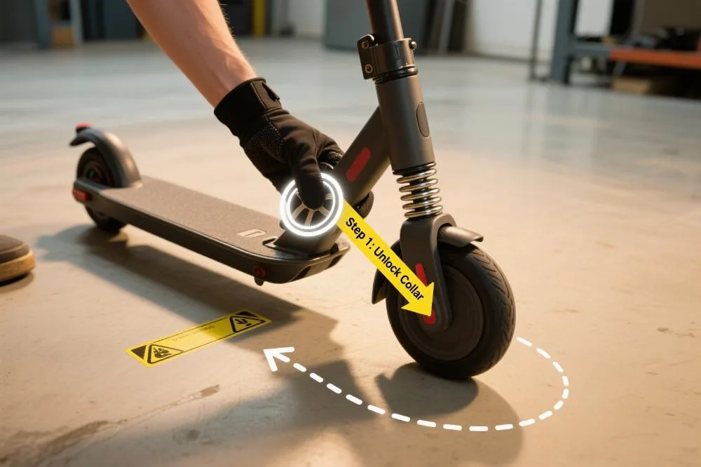 how do you fold up a razor scooter