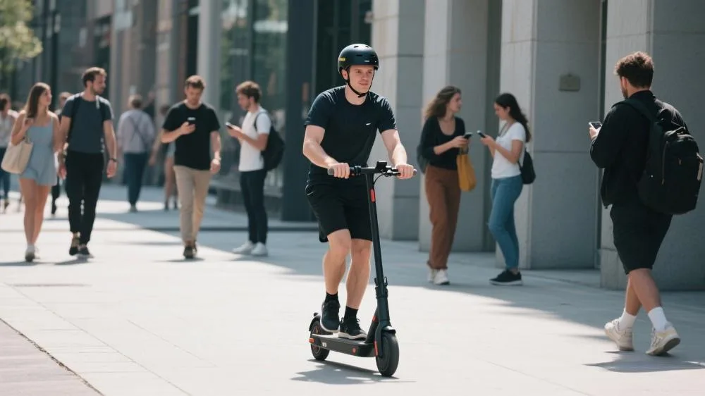 can you ride an e-scooter on the pavement