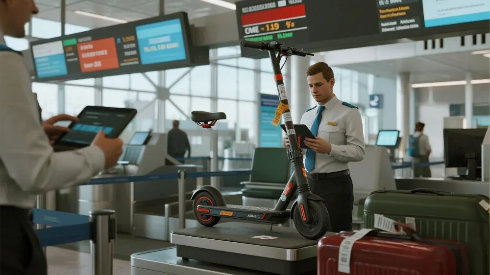 can I take an e-scooter on a plane